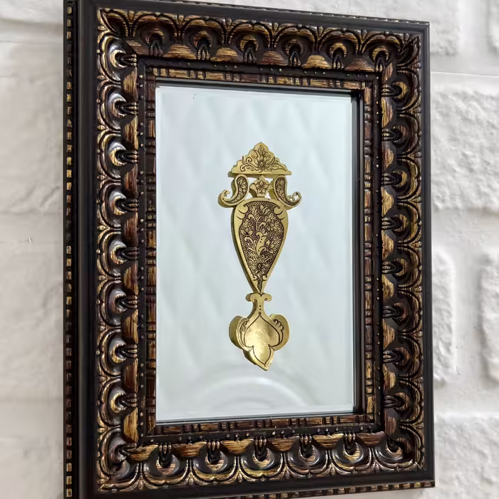 تابلو قاشق برنجی دستساز قلمزنی 9