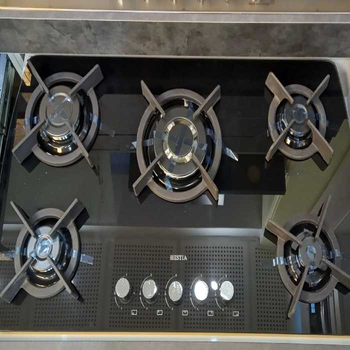 اجاق گاز شیشه ای پنج شعله