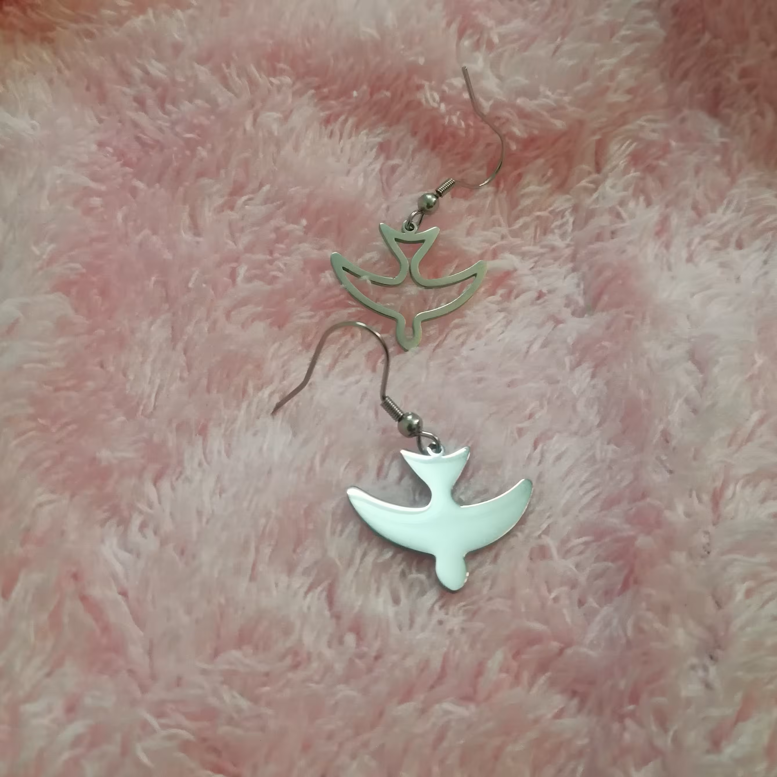 گوشواره استیل رنگ ثابت طرح پرستو