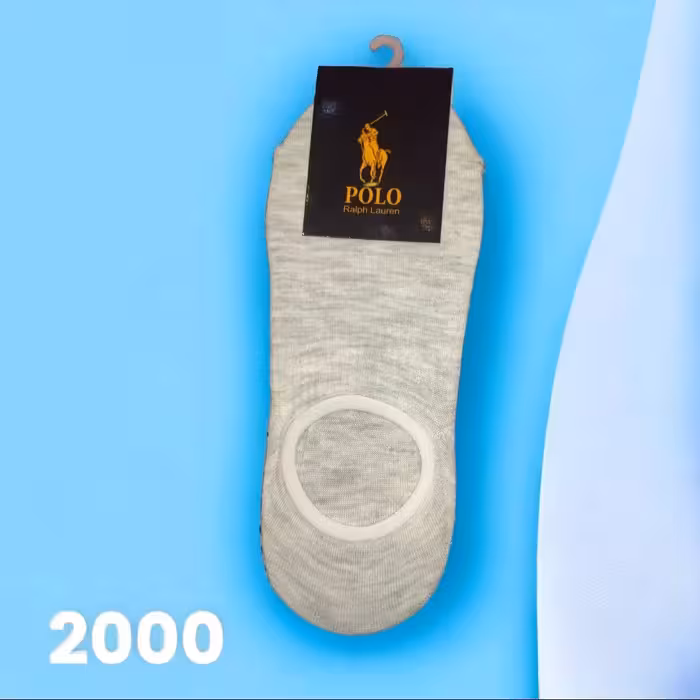 جوراب کالج اسپرت (خاکستری مات با طوق سفید ) کد 2000