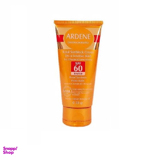 کرم ضد آفتاب رنگی آردن (Ardene) با SPF 60 مناسب پوست خشک و حساس حجم 50 میلی‌ لیتر