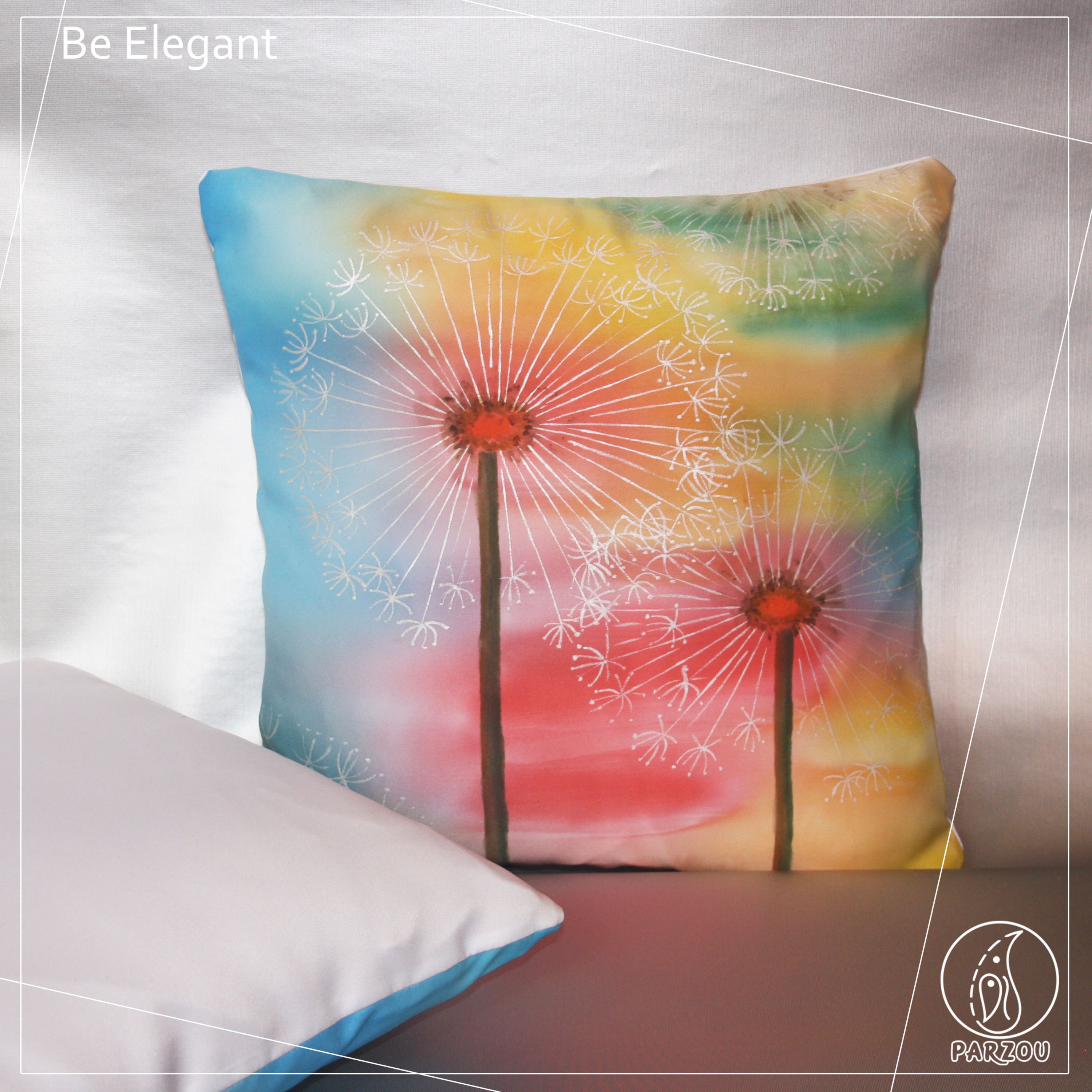 روکوسنی ساتن آبرنگی با طرح قاصدک