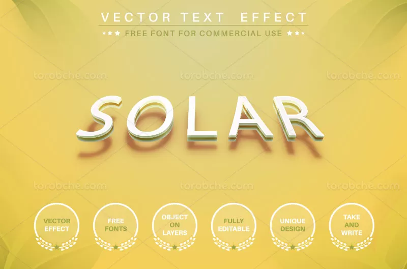 وکتور افکت متنی سه بعدی رنگارنگ | گرافیک با طعم تربچه
