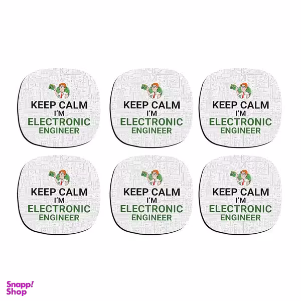 زیر لیوانی ترمه طراحان ایده مدل Electronic Engineer کد CFP1255 بسته 6 عددی