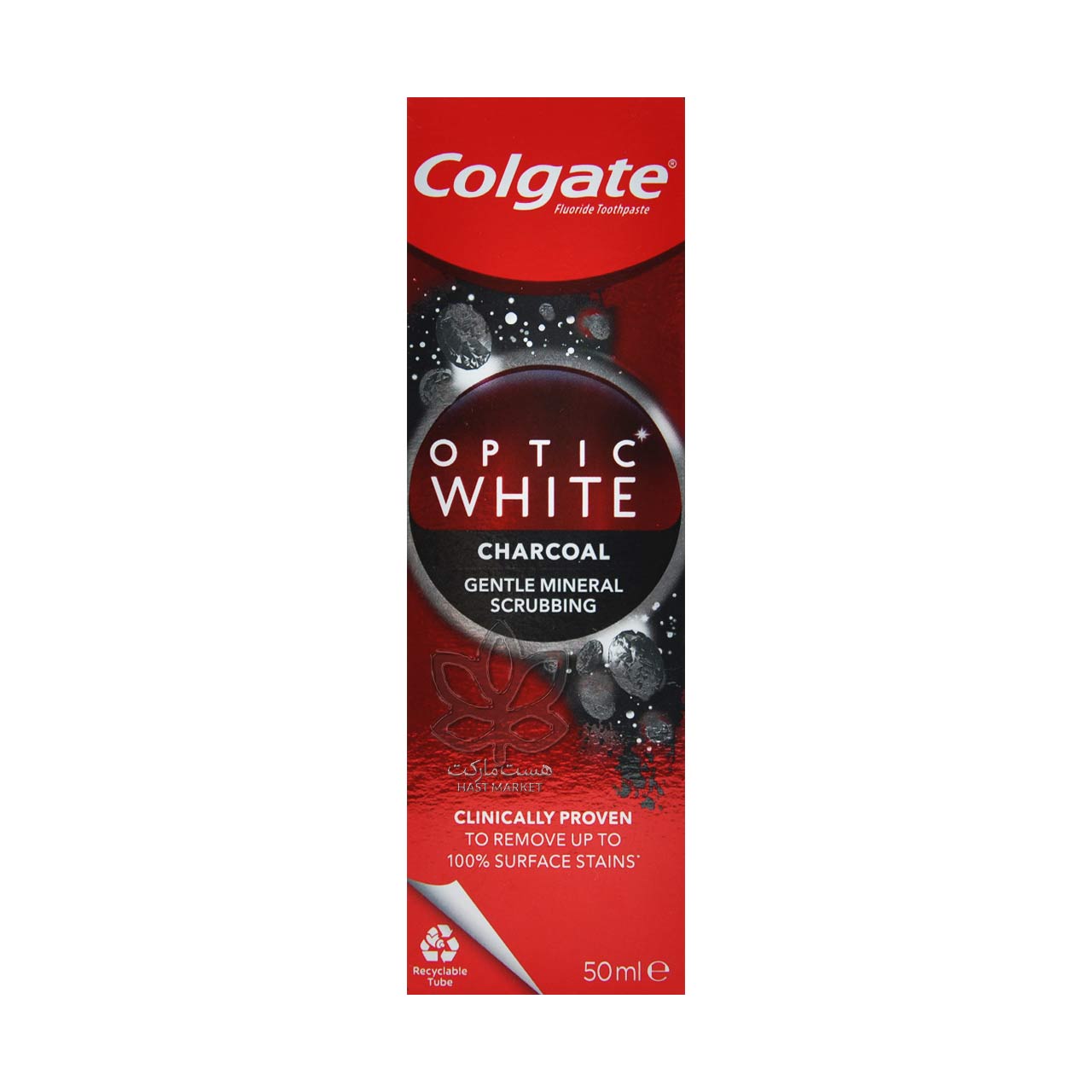 خمیر دندان سفید کننده و لکه بر قوی زغالی 50 میل اپتیک وایت کولگیت – colgate