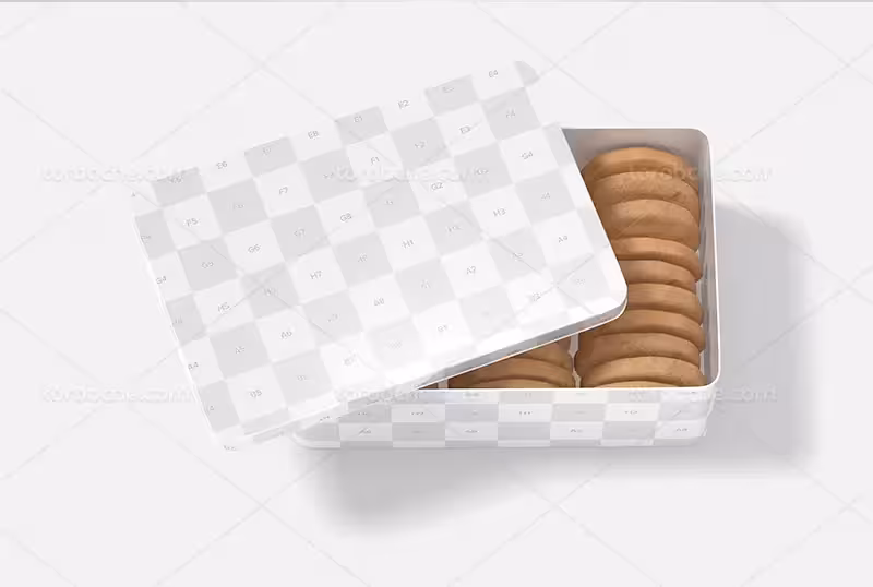 موکاپ جعبه فلزی لایه باز | گرافیک با طعم تربچه