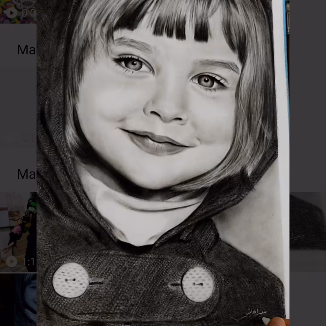 طراحی چهره  سیاه قلم