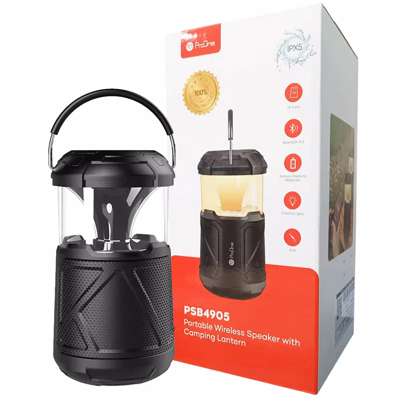 اسپیکر بلوتوثی و لامپ کمپینگ شارژی قابل حمل پرووان PSB4905
