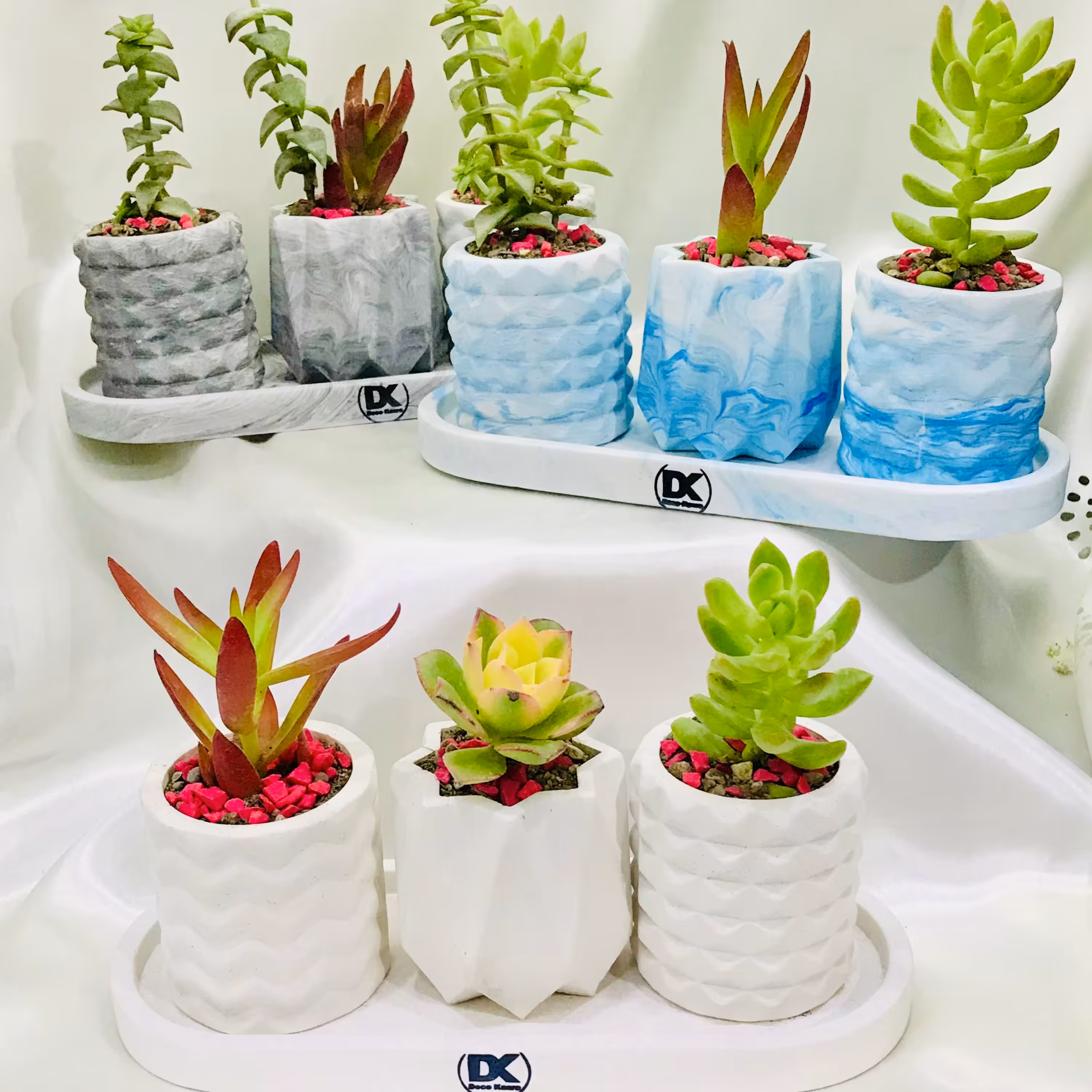 ست گلدان بتنی مینیاتوری