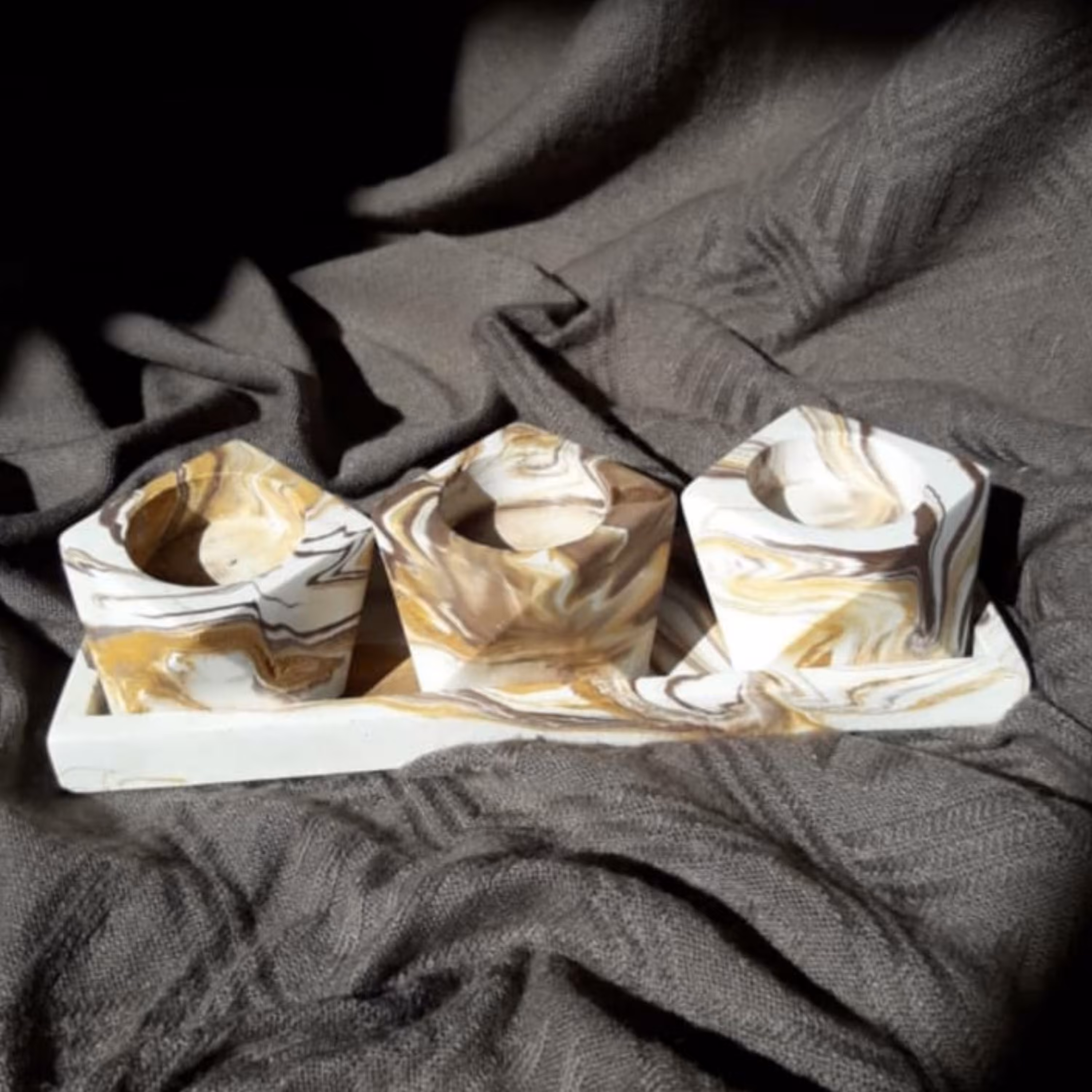 جا شمعی سنگی مدل 8وجهی