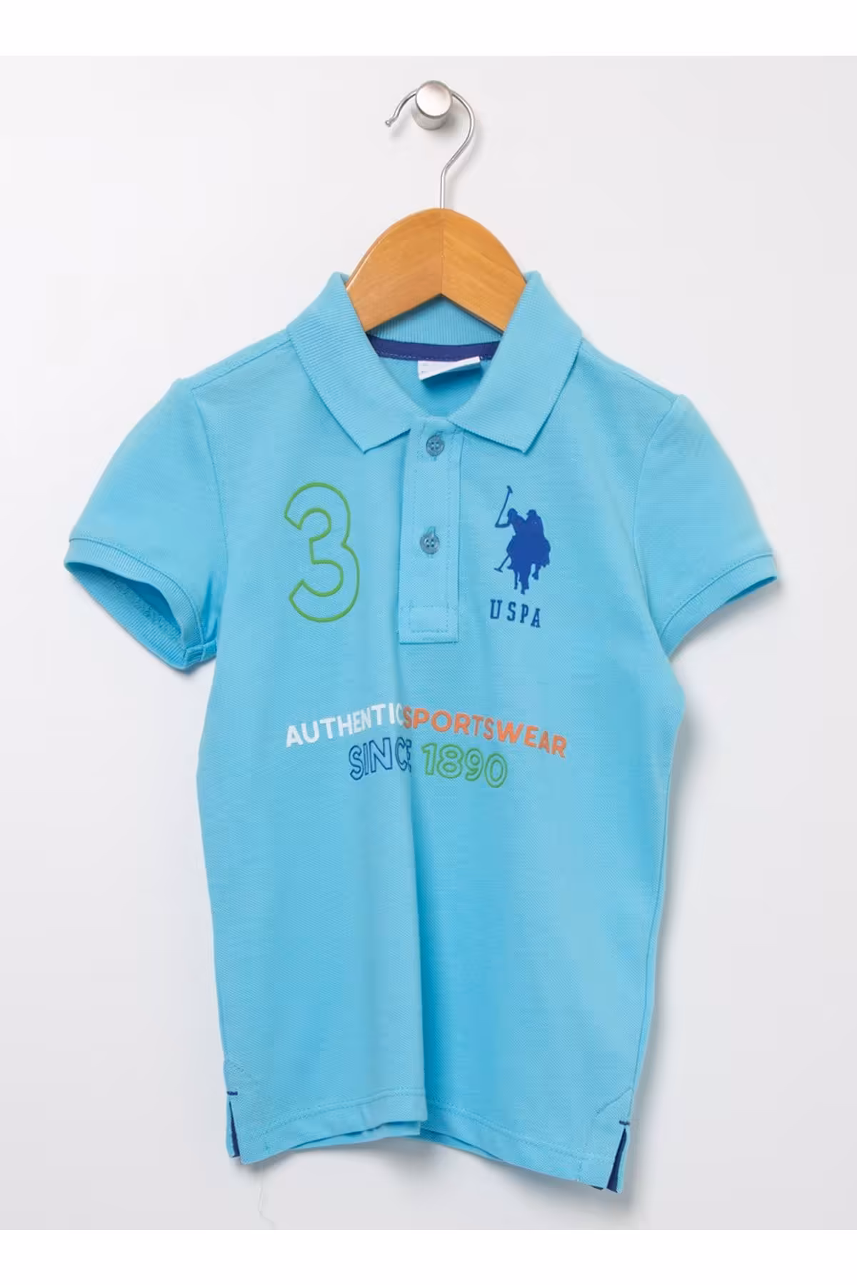 تی شرت یقه پولو سبز پسرانه و بچگانه رنگ Yesel Vr093 U.S. Polo Assn.