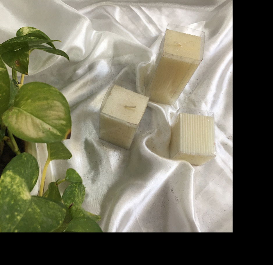 شمع مکعبی شیار دار 