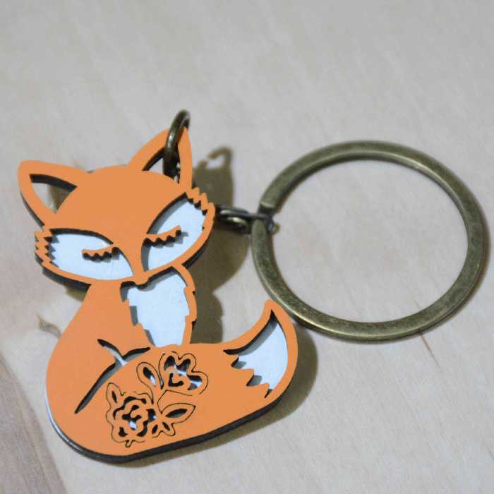 جاکلیدی چوبی دولایه رابو طرح حیوانات کد 03