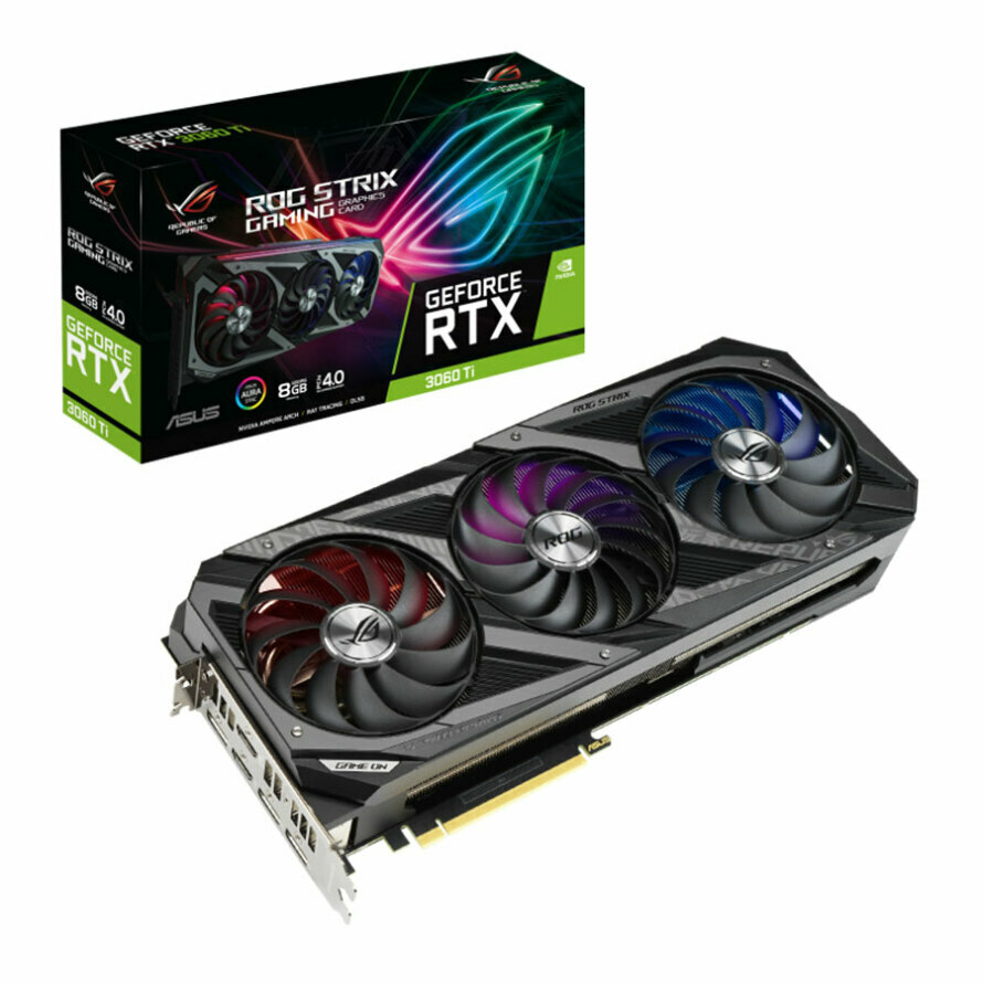 کارت گرافیک ایسوس مدل ROG-STRIX-RTX3060TI-8G-V2-GAMINGحافظه 8 گیگابایت