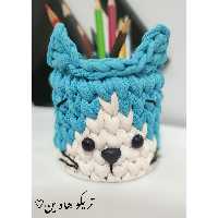 جامدادی رومیزی تریکو مدل گربه ابی کد 1