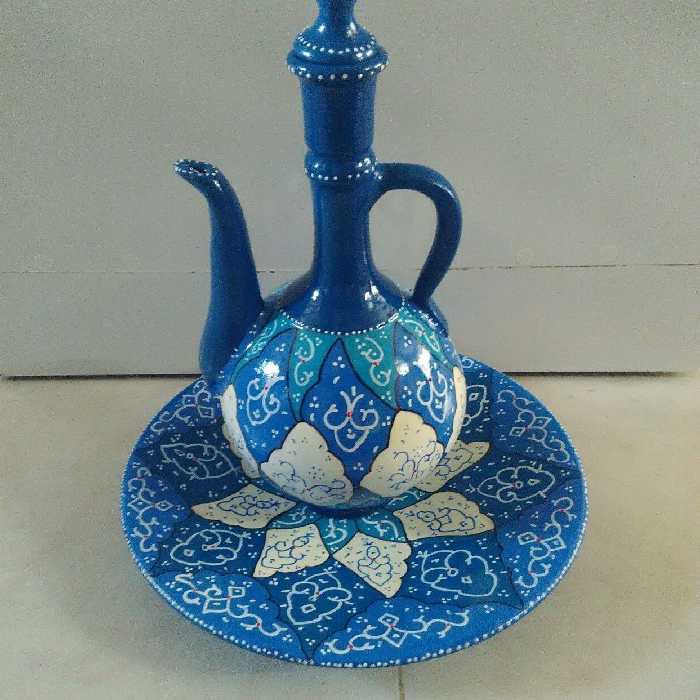 بشقاب و گلاب پاش سفالی