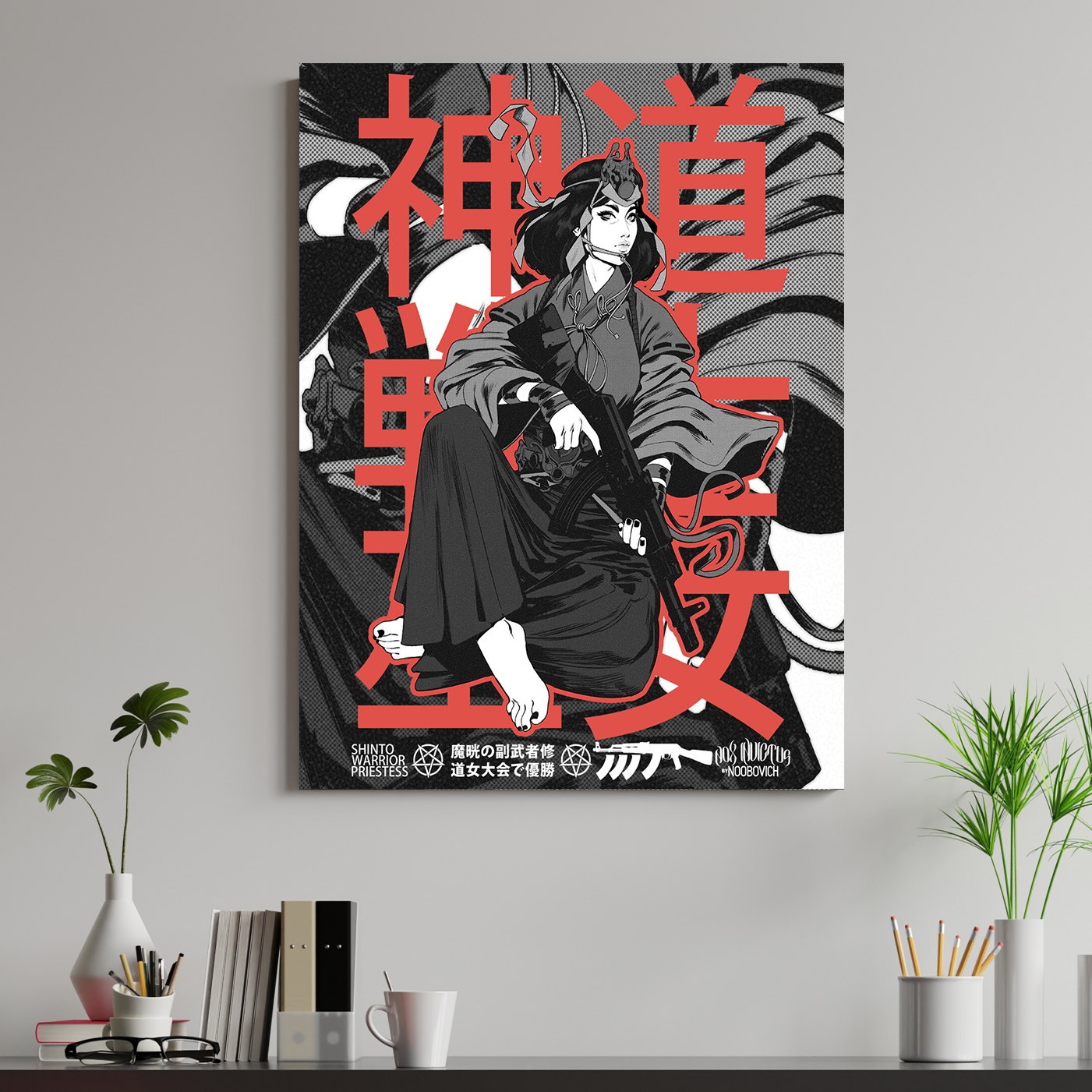 تابلو شاسی طرح انیمه  زن سامورایی سایز 13 در 18 سانتی متر  کد 1216