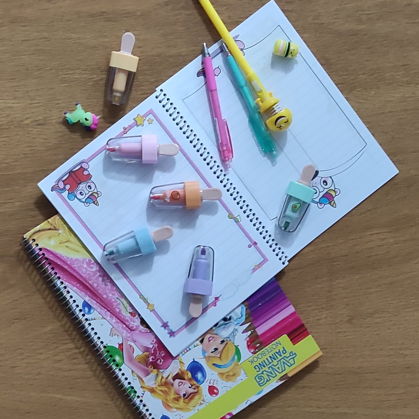 ماژیک هایلایتر  یا علامت زن طرح بستنی  مجموعه 6 عددی