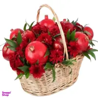 سبد گل طبیعی لیندا مدل اناردونی