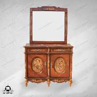 آینه و کنسول دو درب ناودانی معرق