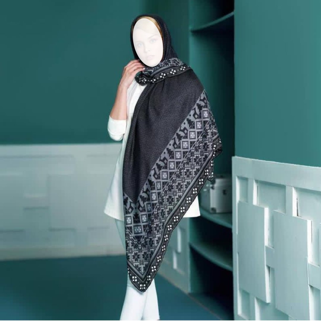 روسری پاییزه قواره 140 طرح گوزن مشکی