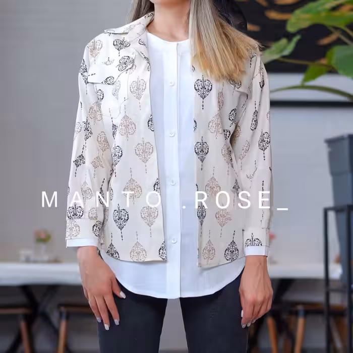 مانتو لنین نخی شانتون ریون فری سایز تونیک شومیز پیراهن روسری باسلام سایز بزرگ طرح دار دخترانه جدید تابستونی خنک