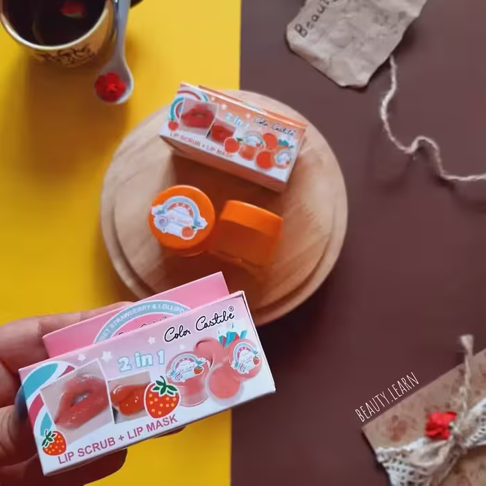 اسکراب و بالم لب دو قلو هلو و توت فرنگی