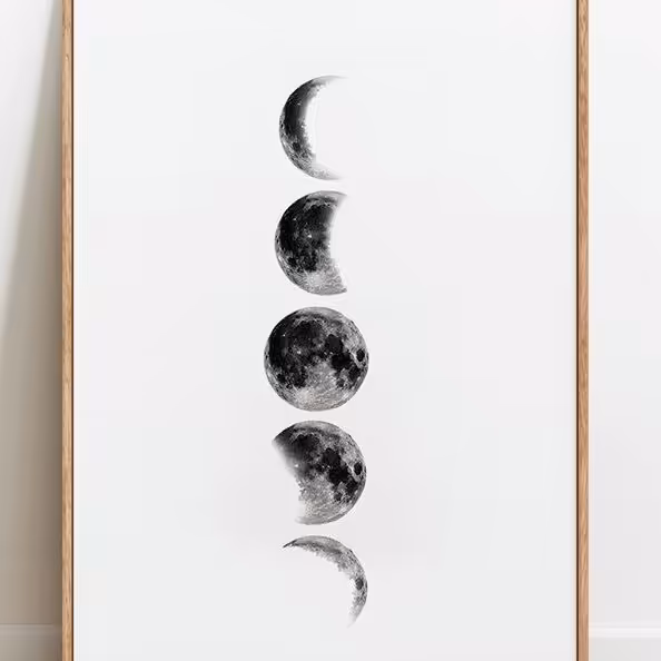 تابلو  تزیینی حلال ماه و ماه کامل 30 در 40 