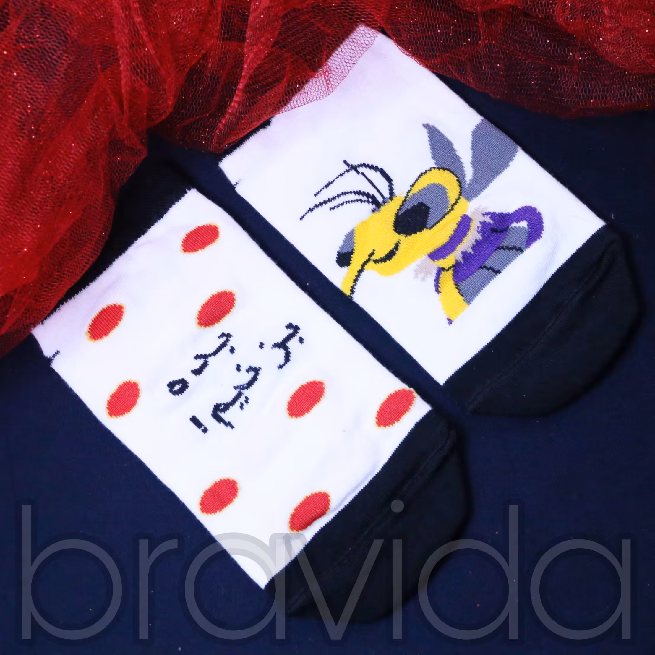 جوراب مچی ساق کوتاه نخ پنبه مدل پشه بده بزنیم با کیفیت