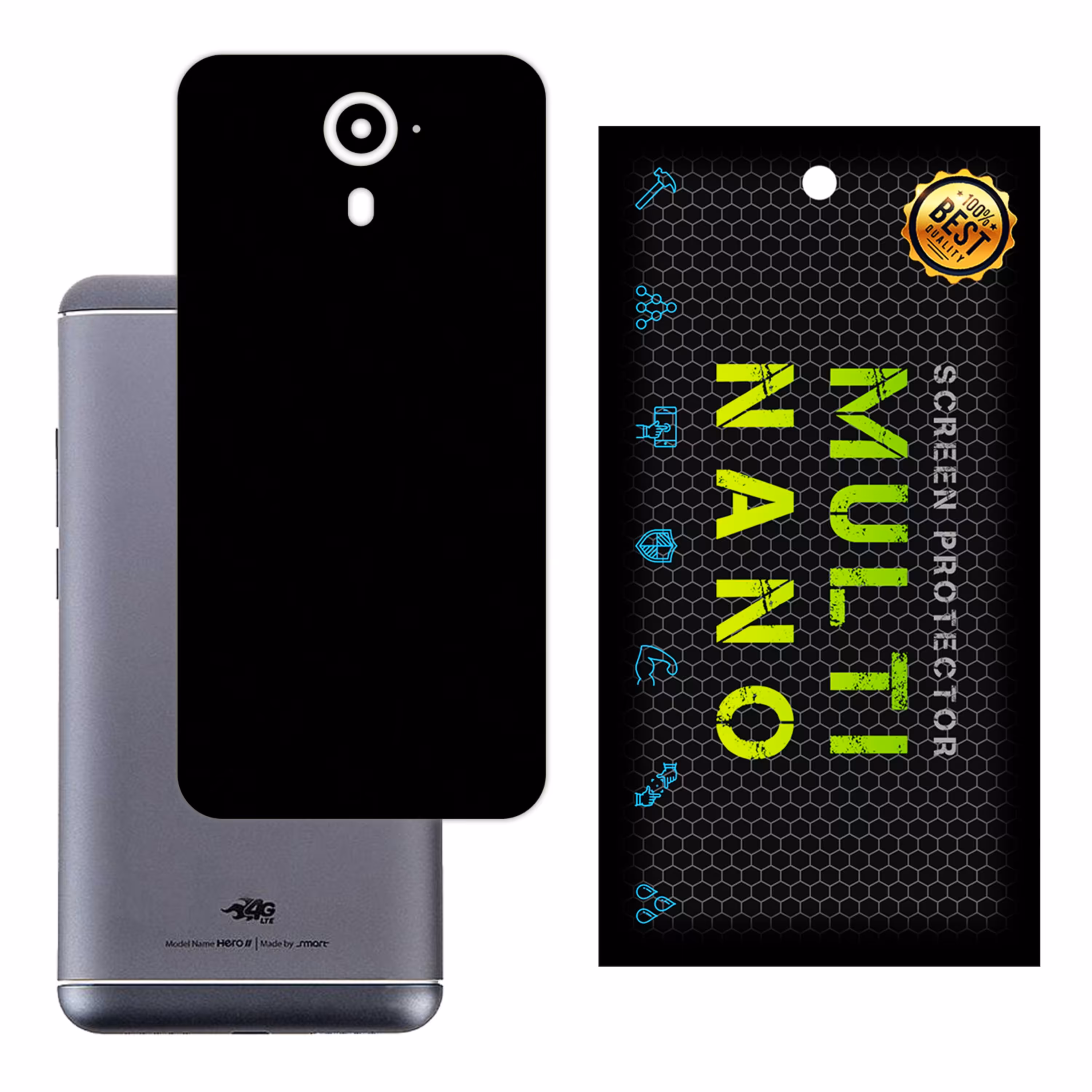 برچسب پوششی MultiNano مدل X-F1M-Black برای پشت  مویایل اسمارت Hero II
