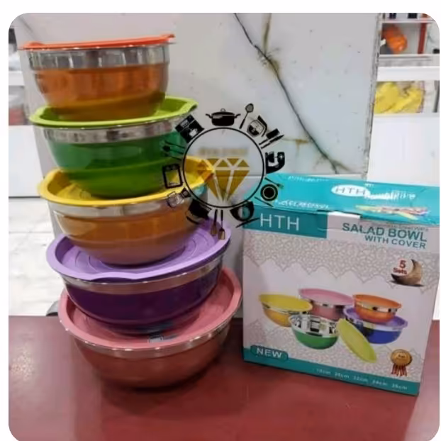 لگن درب دار استیل ست5تیکه