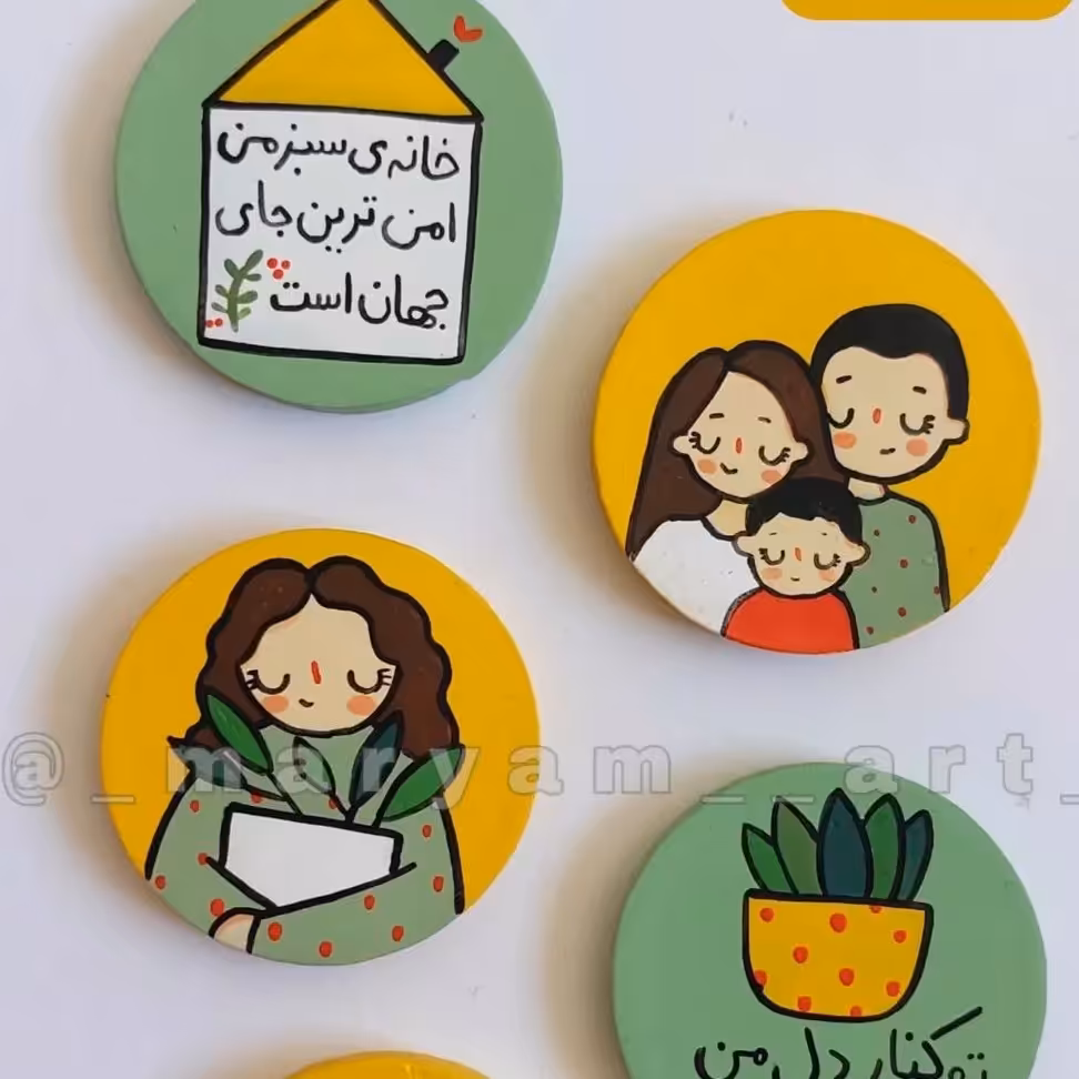 ست پنج تیکه دیوارکوب سفالی سایز 10 در 10 