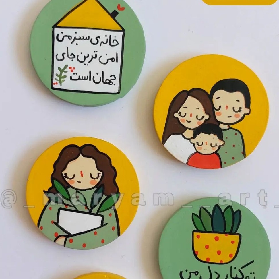 ست پنج تیکه دیوارکوب سفالی سایز 10 در 10
