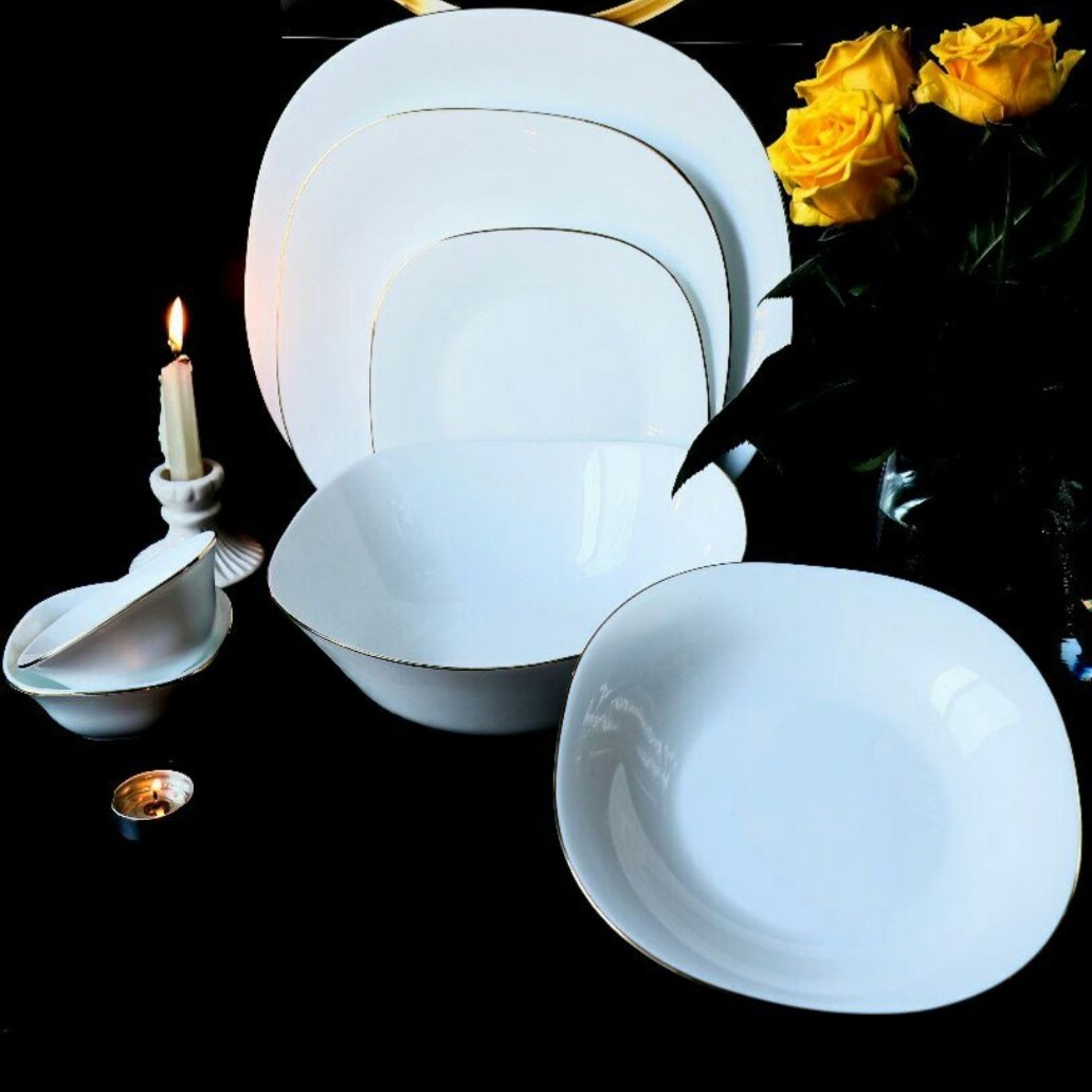 سرویس26 پارچه مربع لب طلا