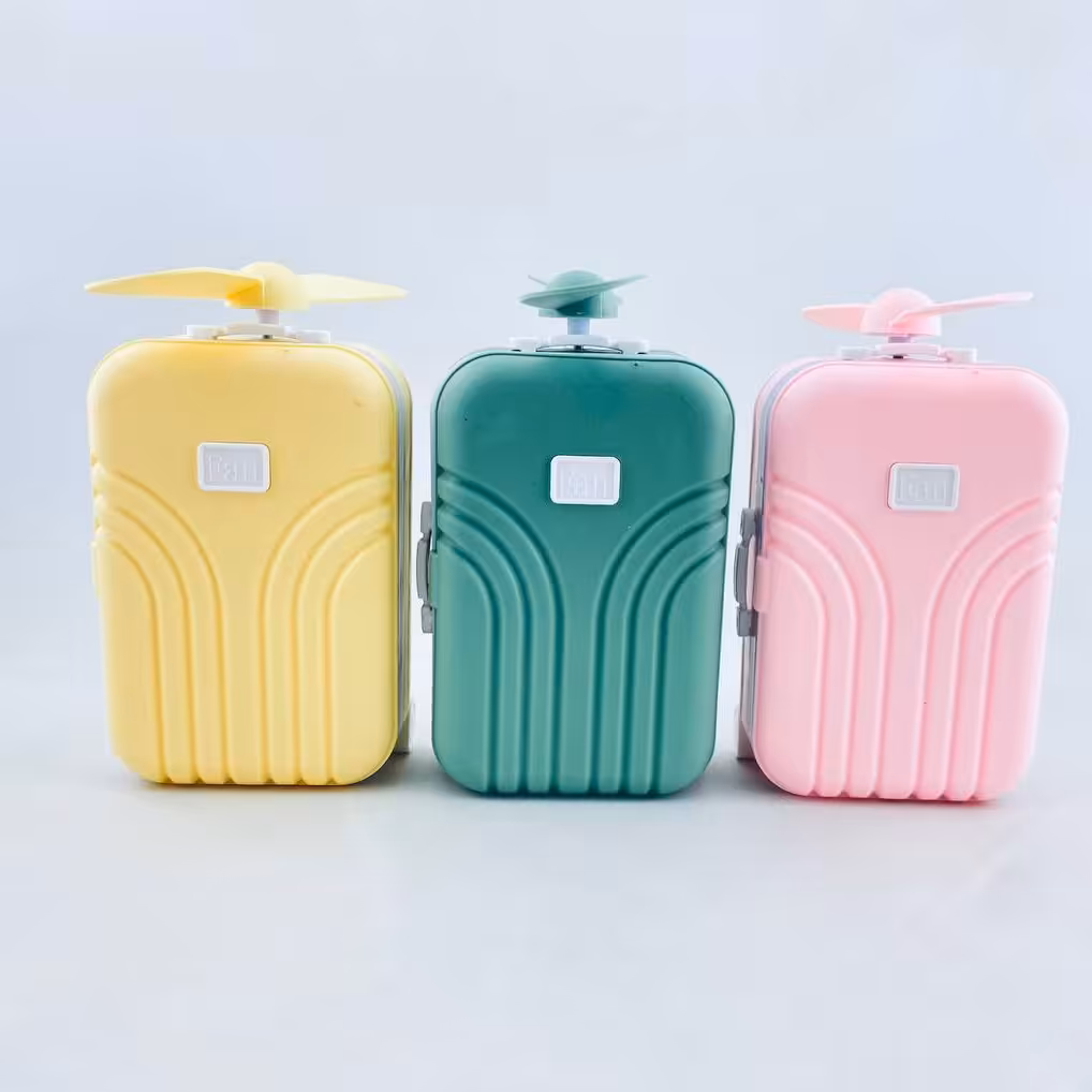 مینی فن و آیینه ال ای دی دار طرح چمدان