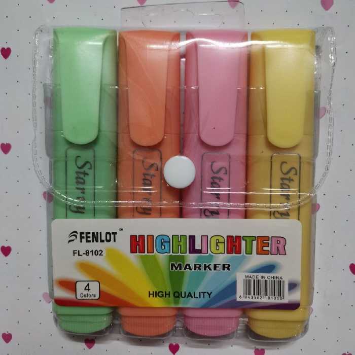 لوازم تحریز فانتزی ماژیک هایلایت پاستیلی پک 4 عددی