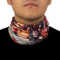 دستمال سر و گردن کوهنوردی اسکارف تابستانی طرحدار سوزنی هد گیر BRS ABS | صورتی/نارنجی