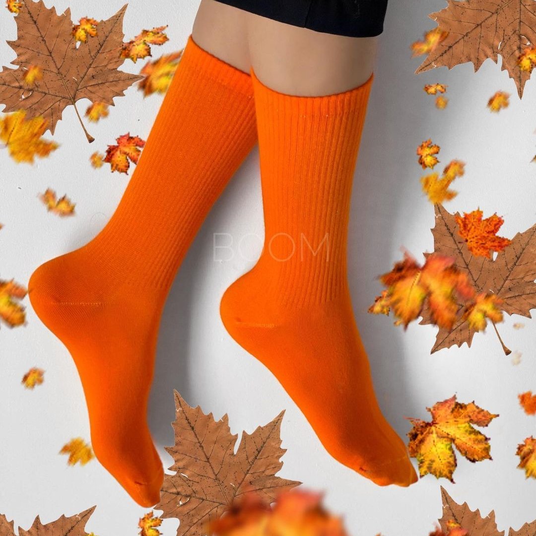 جوراب ساقدار ساده کش انگلیسی نخ پنبه فری سایز - کد رنگی 18