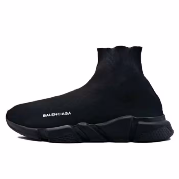 کفش مردانه جورابی ساقدار بالنسیاگا کتونی کشبافت زیره پیو راحتی پیاده روی مشکی تاینی