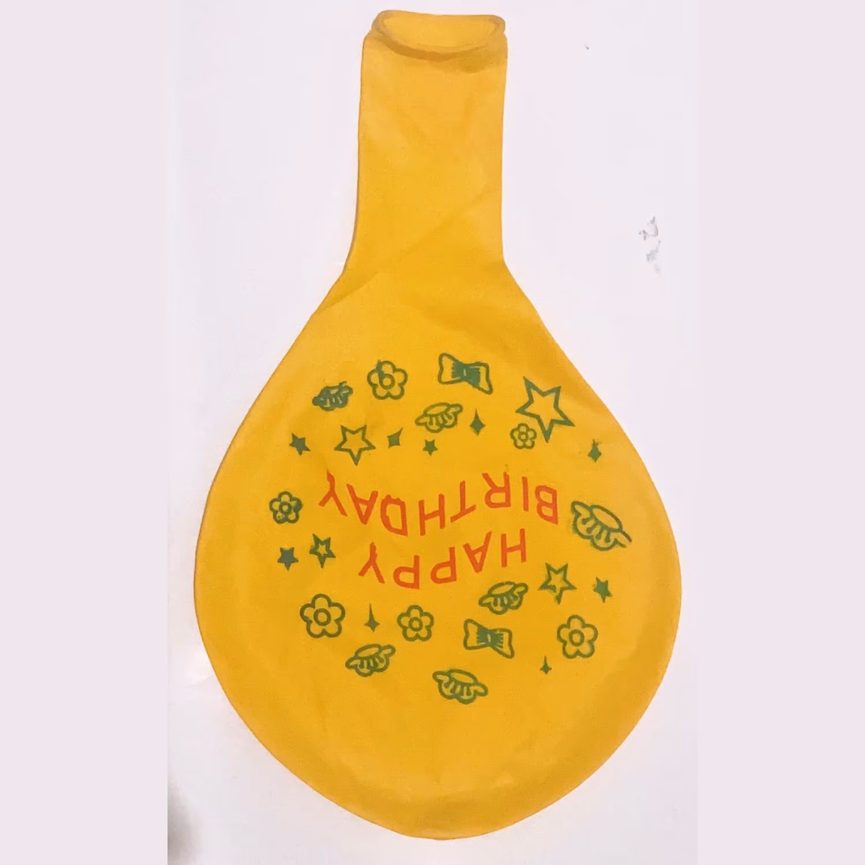 بادکنک لاتکس سایز بزرگ زرد طرحدار