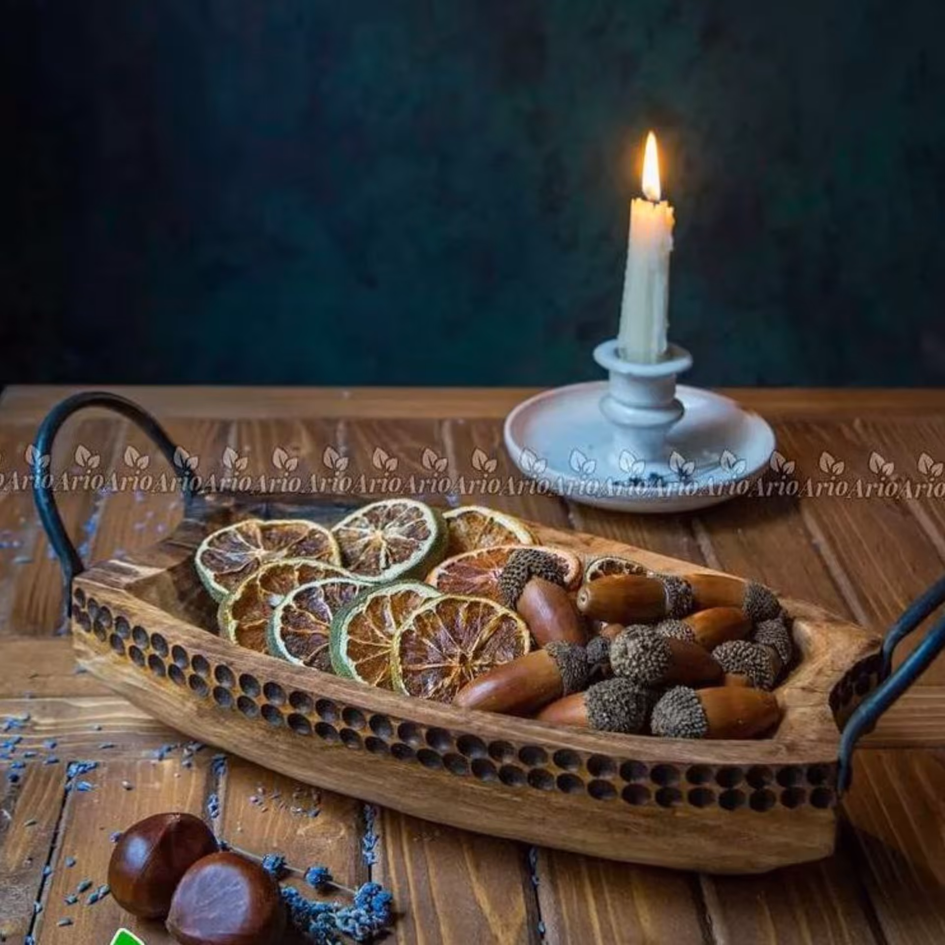 کاسه چوبی فلزی مدرن