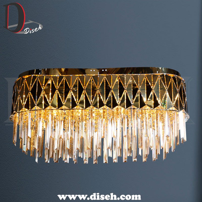 لوستر خطی طلایی 18 شعله-برند دکوراتیو دیسه