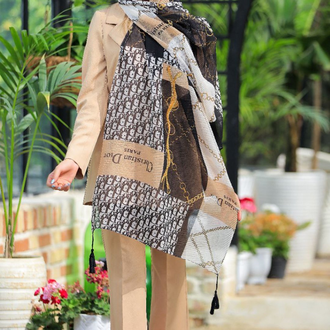 شال جدید نخی منگوله دار