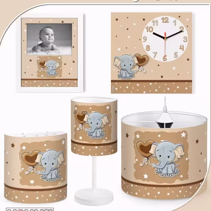 ست لوستر اتاق کودک طرح فیل و قلب کد 1116