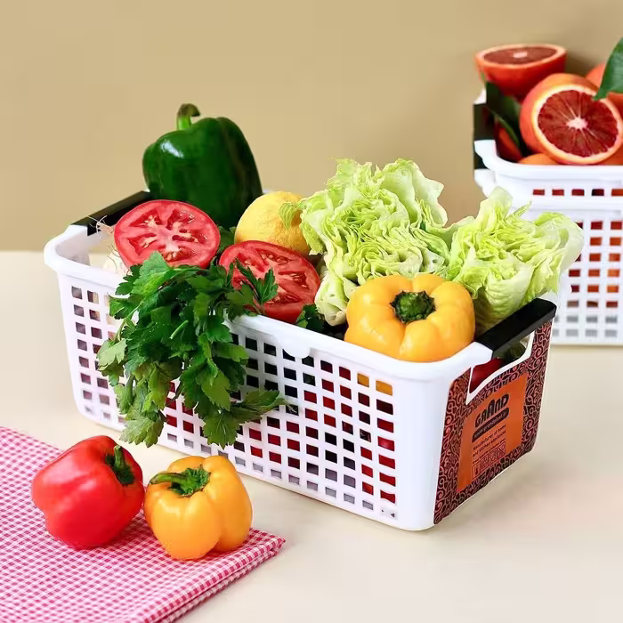 نظم دهنده پخچال وفریزری/سبدونظم دهنده به دلخواه شما /دردورنگ سفید و صورتی و طوسی محصول جدید