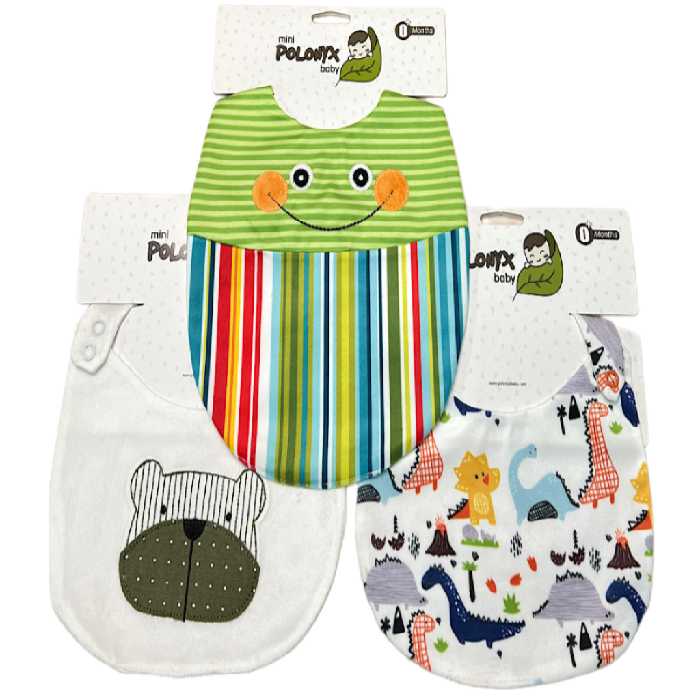 پیشبند دو لایه طرح دار نوزادی polonyx