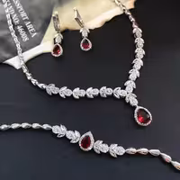 سرویس زنانه نقره با روکش طلا سفید  کد 9