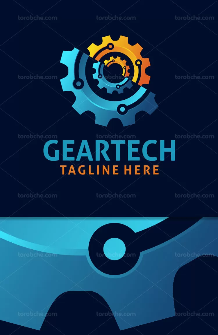 وکتور لوگوی چرخ دنده و تکنولوژی | گرافیک با طعم تربچه