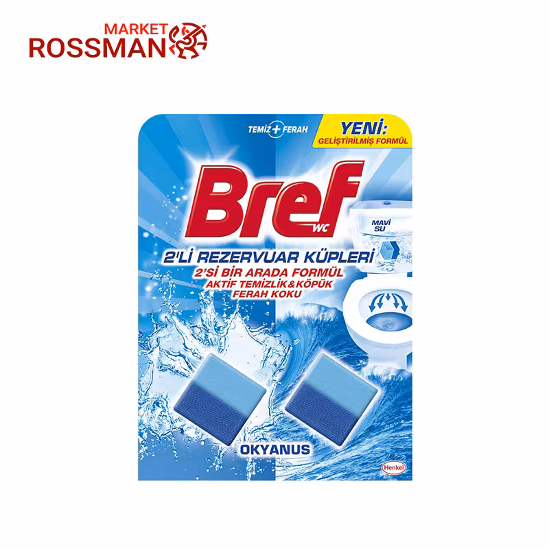 قرص فلاش تانک برف Bref با رایحه اقیانوس (2 در 1) 2 عدد