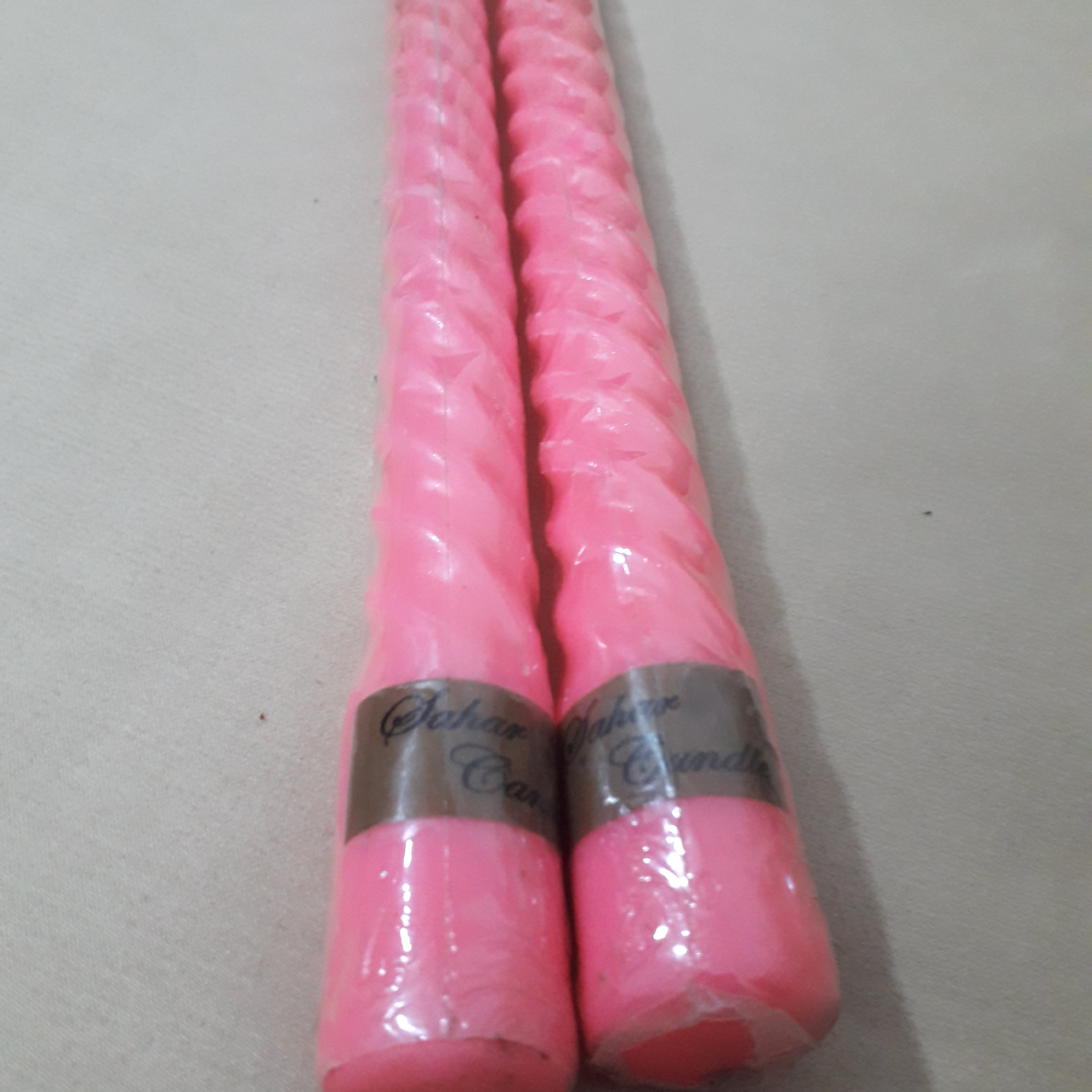 شمع صورتی روشن25 سانتی متری مدل سحر بسته2 عددی